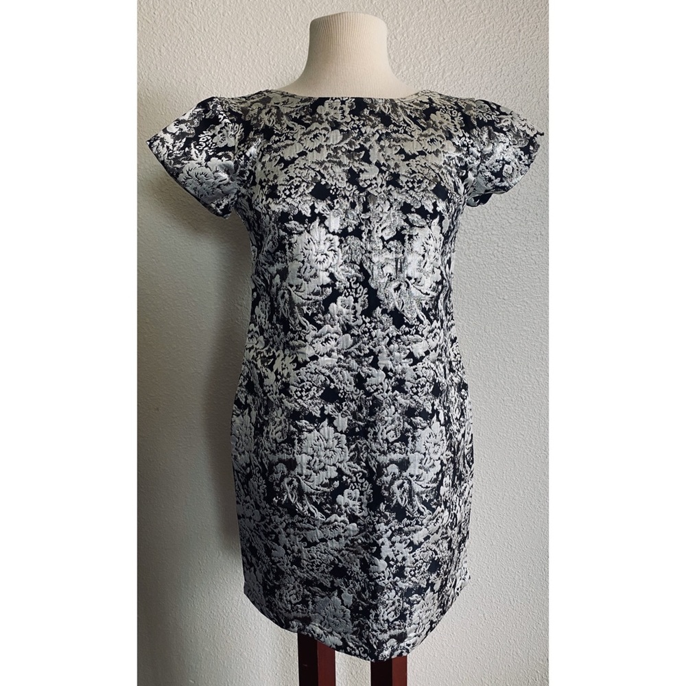 Floral metallic dress